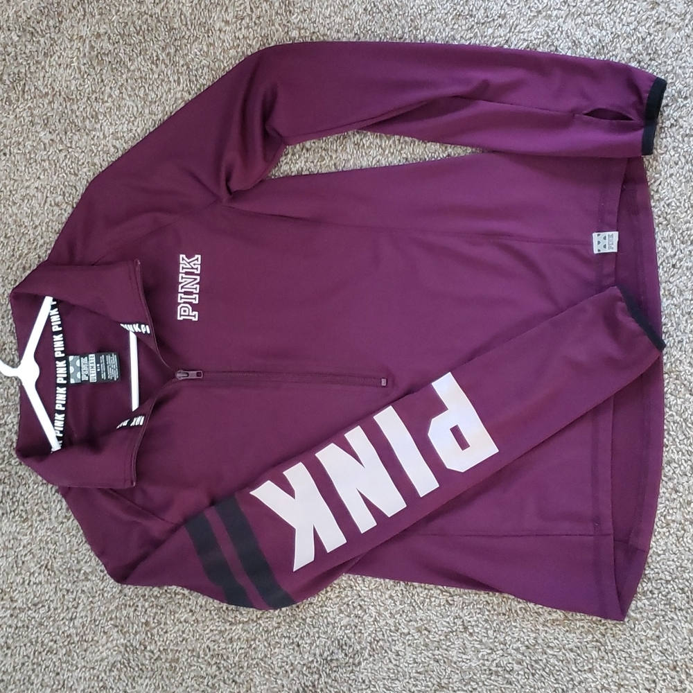 Pink Victoria's Secret Ultimate half zip pull over size Medium
